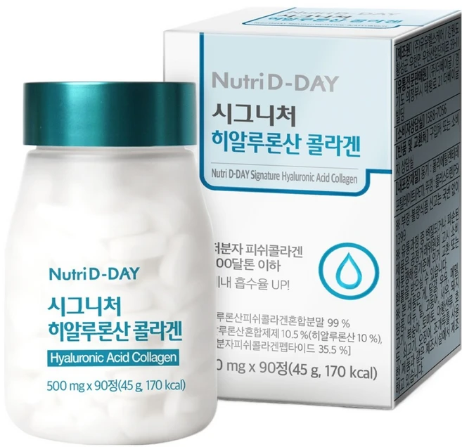 뉴트리디데이 시그니처 히알루론산 콜라겐, 90정, 1개 - 쿠팡