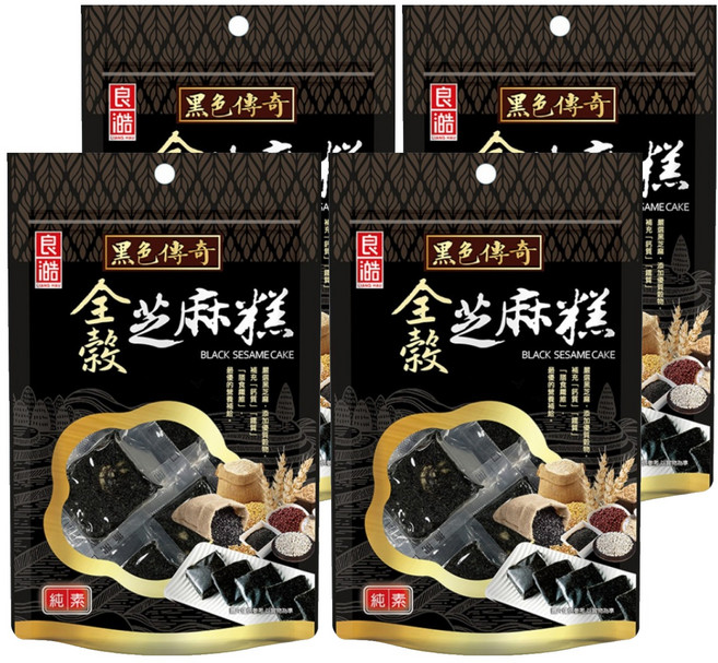 良澔 全穀黑芝麻糕 純素, 155g, 4袋