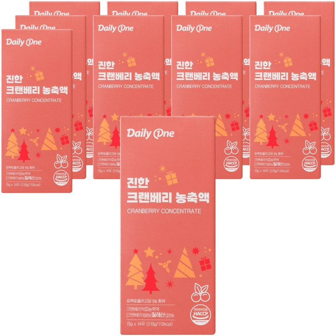 데일리원 진한 크랜베리 농축액, 210g, 10개