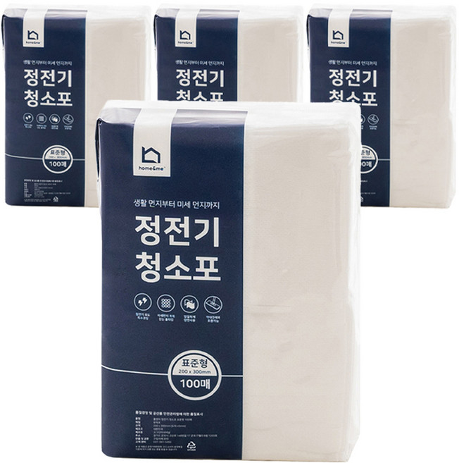 홈앤미 정전기 청소포 100매, 4개