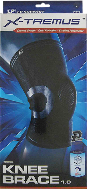 LP SUPPORT 高彈性分級 加壓針織護膝, 黑色, 1個