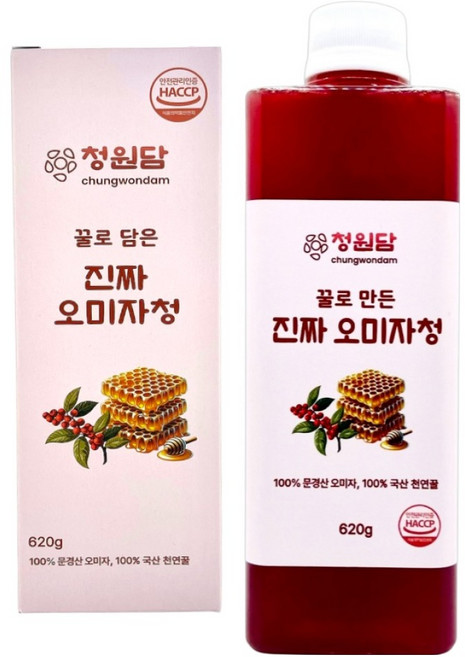 청원담 꿀로 만든 진짜 오미자청, 1개, 1개, 620ml