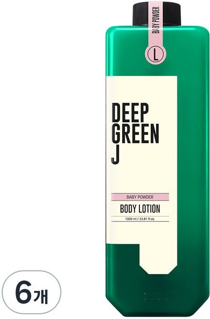 제이숲 딥그린제이 네이처 비건 바디로션 베이비 파우더향, 6개, 1L