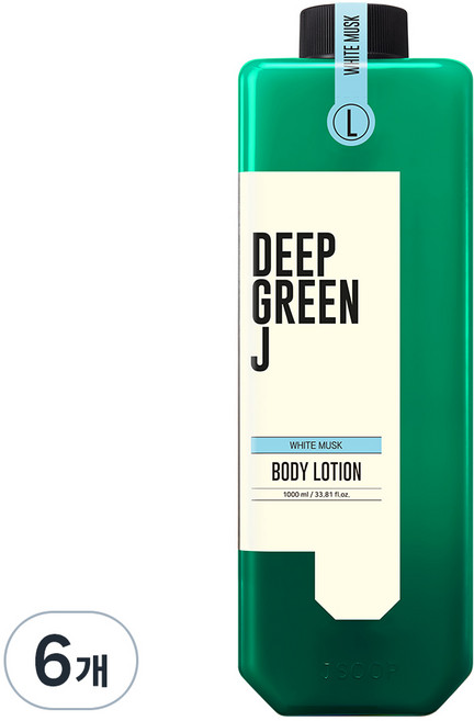 제이숲 딥그린제이 네이처 비건 바디로션 화이트 머스크향, 6개, 1L
