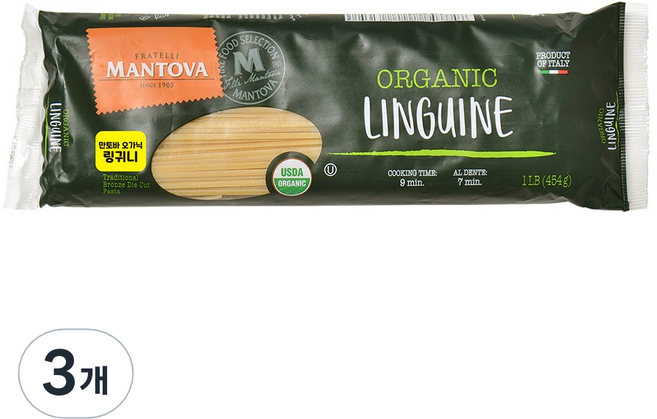 만토바 유기농 링귀니, 3개, 454g