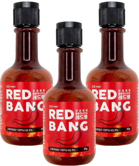 요릿 매운맛시즈닝 레드뱅, 50g, 3개
