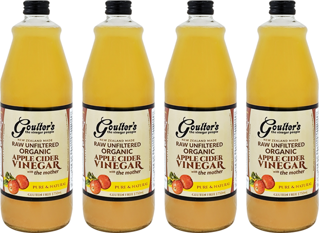 goulter's Vinegar 紐西蘭有機蘋果醋 未過濾, 750ml, 4瓶