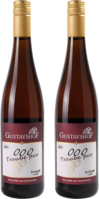 GUSTAVSHOF Traube Pur無酒精葡萄汁, 730ml, 2個