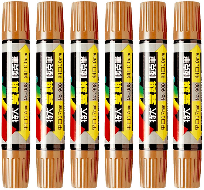 LIBERTY 利百代 特大雙頭嘜克筆 908-BN 182 x 29.5mm, 茶色, 6支