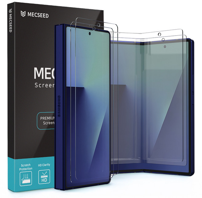 MECSEED 6DNF 풀커버 휴대폰 액정보호필름 내부 2p + 외부 2p 세트, 1세트