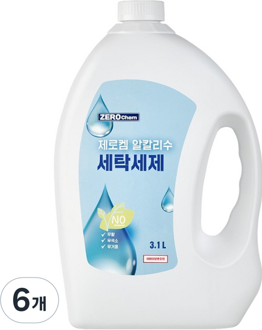 제로켐 알칼리수 세탁세제, 3.1L, 6개