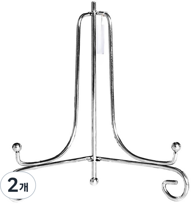 앞날창창 액자 거치대 스탠드 접시 장식 받침대 17cm, 실버, 2개