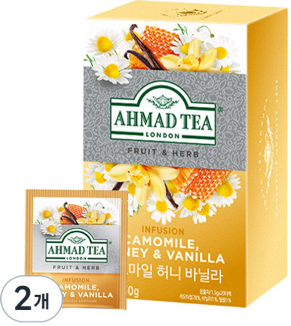 아마드티 캐모마일 허니 바닐라 차, 1.5g, 20개입, 2개