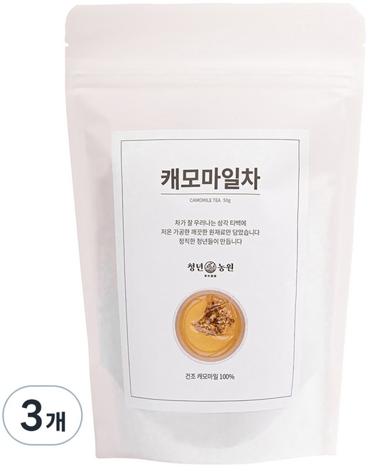 청년농원 저온가공 캐모마일 삼각티백, 1g, 50개입, 3개