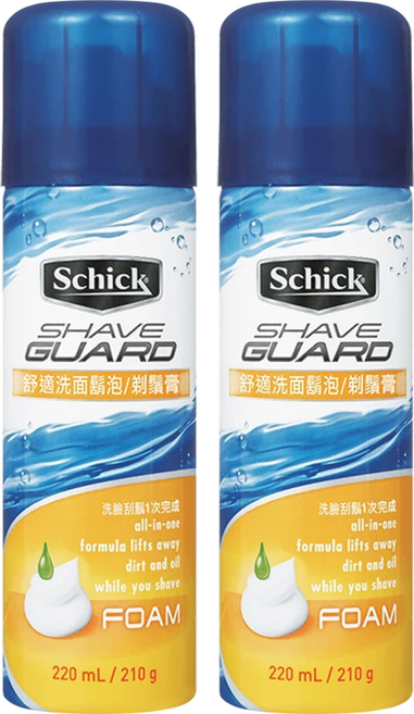 Schick 舒適牌 洗面刮鬍泡, 210g, 2罐