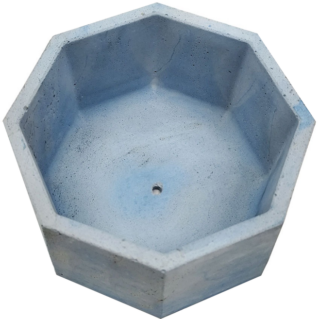 大八角水泥盆, 莫蘭迪藍, 1個
