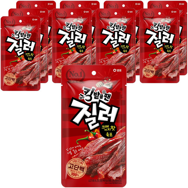 질러 크레이지핫 육포, 30g, 10개