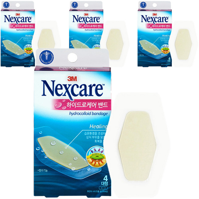 3M 넥스케어 하이드로케어 밴드 대형 4매, 4개