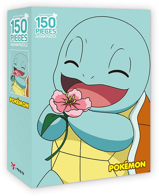 예림당 포켓몬스터 팬시 직소퍼즐, 150피스, 꽃을 든 꼬부기, 1개