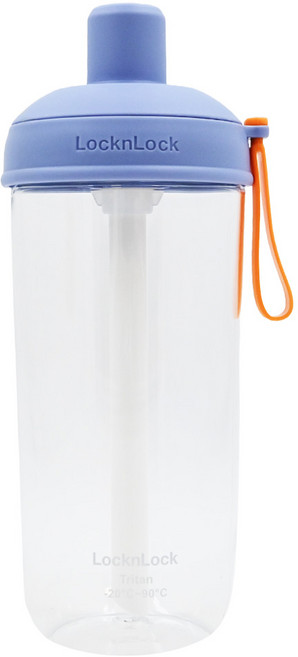 LocknLock 樂扣樂扣 嚼對搖搖吸管杯, 雲朵乳酪藍, 700ml, 1個