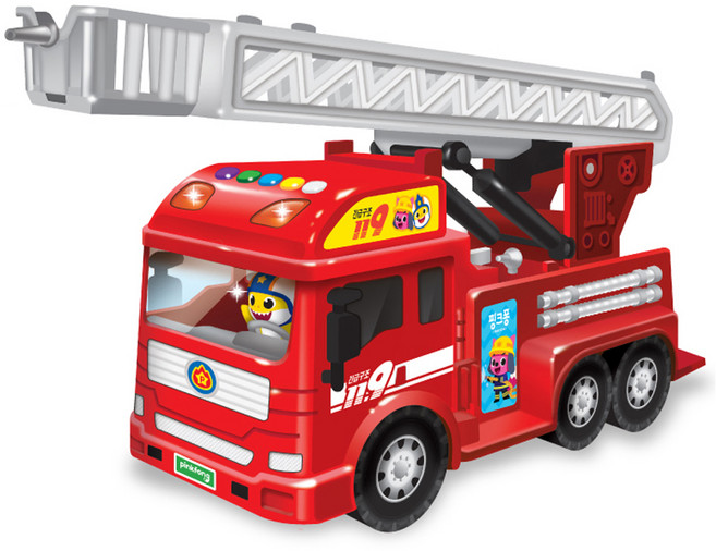 핑크퐁 아기상어 출동이다 소방차 작동완구, 혼합색상, 1개