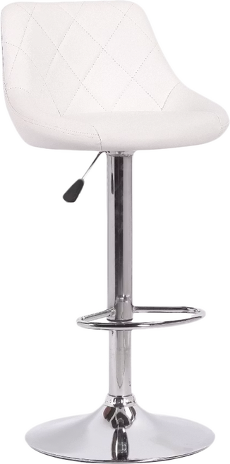 E-home 羅根菱格紋皮面可調式吧檯椅 EFC062A-wht 50.5 x 47 x 86-107cm 7.9kg, 白色, 1個