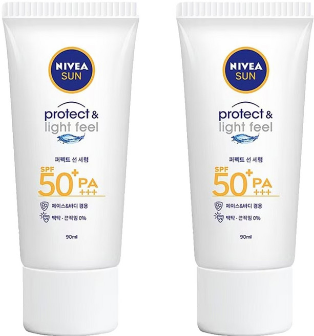 NIVEA 妮維雅 SUN 防曬淨白水凝乳 SPF50+ PA+++, 90ml, 2條