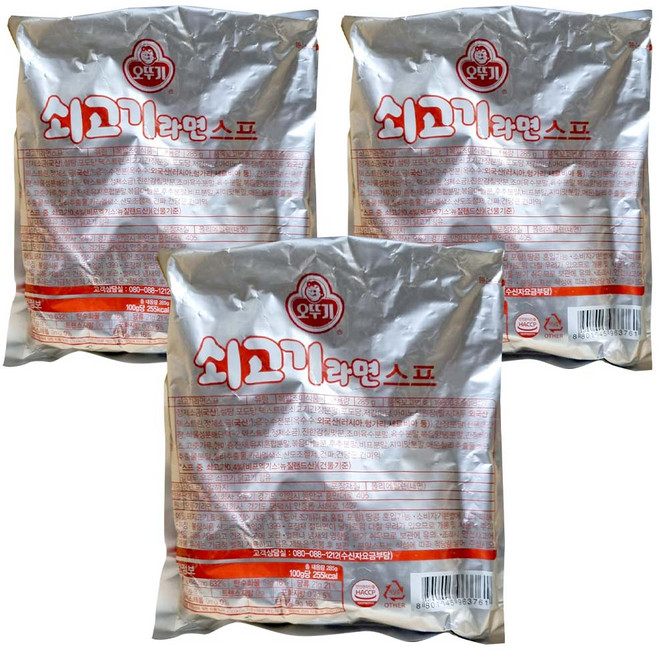 오뚜기 쇠고기라면스프, 285g, 3개