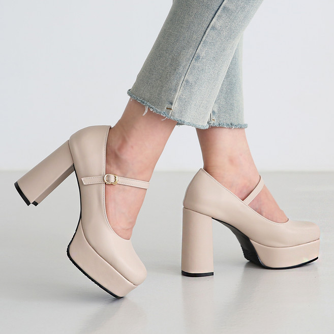 단골언니 여성용 메리제인 바비 가보시 펌프스 힐 10cm