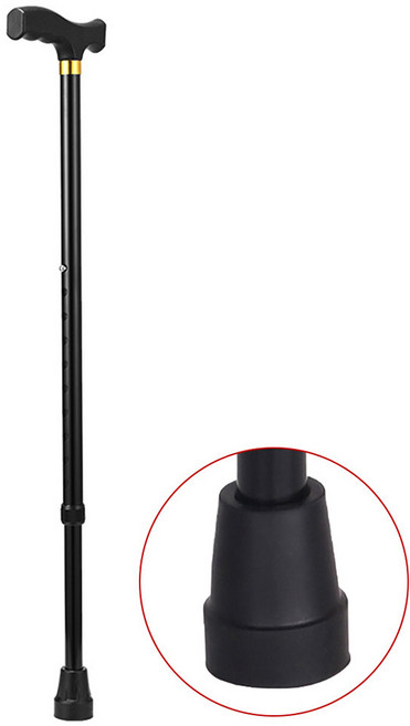 실케어 초경량 높이조절 어르신 지팡이, 블랙, 1개