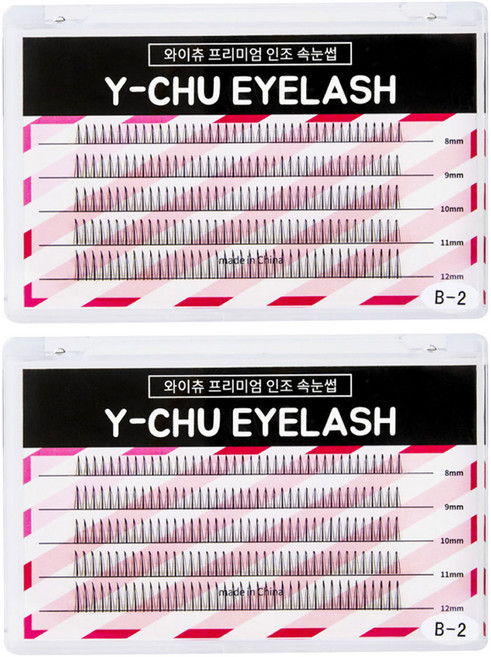 와이츄 프리미엄 가닥 부분속눈썹 9mm B-2-3, 블랙, 400개