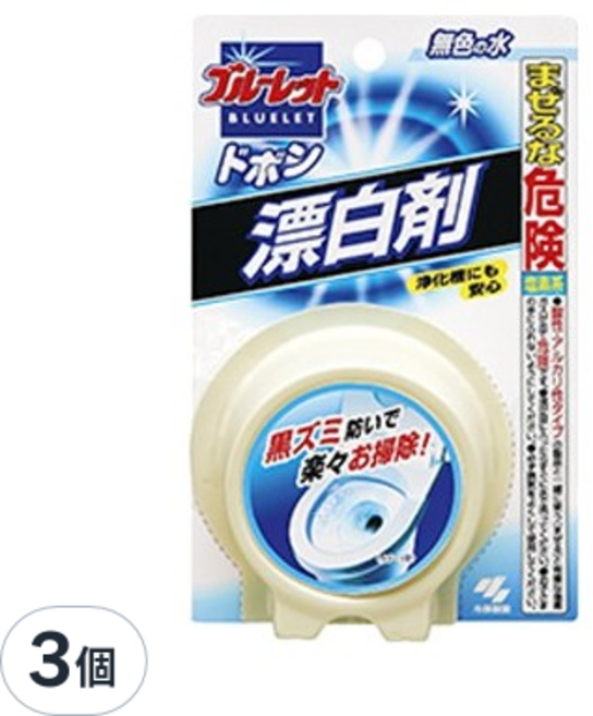 KOBAYASHI 小林製藥 BLUELET 圓型馬桶芳香除菌靈 清潔漂白, 120g, 3個