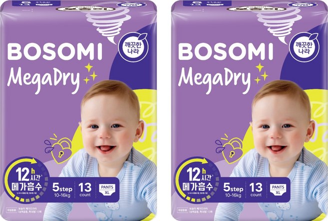 보솜이 메가드라이 팬티형 기저귀 공용, 5단계, 26매
