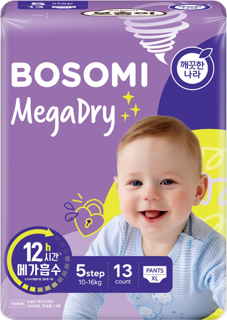 보솜이 메가드라이 팬티형 기저귀 공용, 5단계, 13매