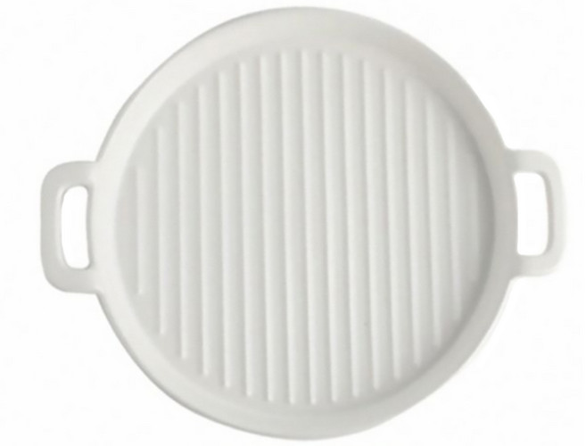 Homely Zakka 北歐創意陶瓷雙耳圓形烤盤/深餐盤/義大利麵盤, 白色, 1個