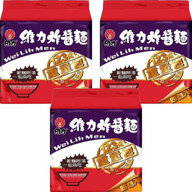 維力 炸醬麵 重量包 123g, 12包