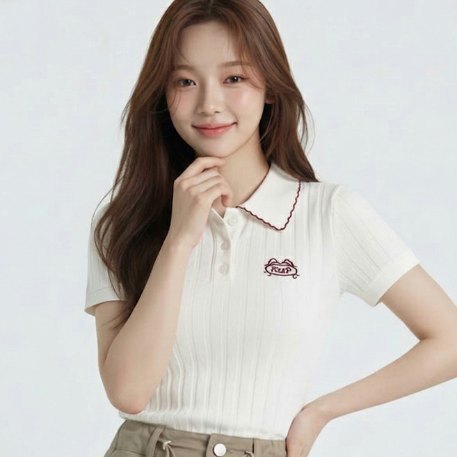 메이첼 여성용 아메리칸 스쿨 폴로 쇼트 반팔 티 12655