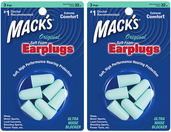 Macks 소프트 폼 오리지날 소음방지 이어플러그 6p, 2개