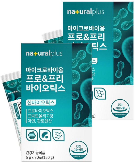 내츄럴플러스 마이크로바이옴 프로 & 프리 바이오틱스 30p, 2개, 150g