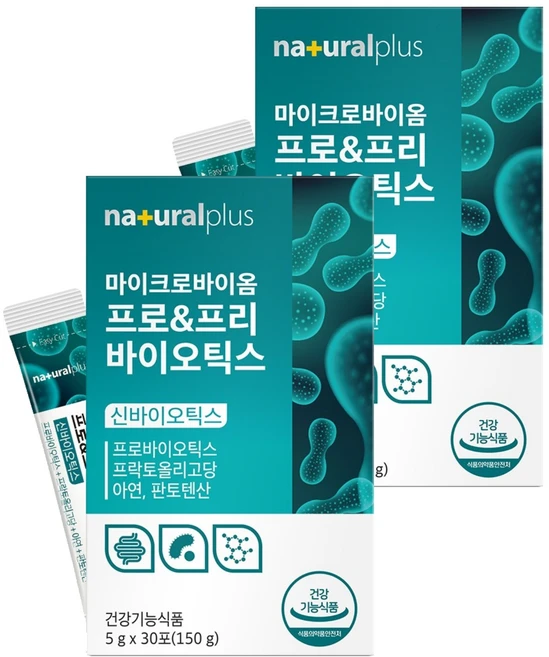 내츄럴플러스 마이크로바이옴 프로 & 프리 바이오틱스 30p, 2개, 150g - 쿠팡