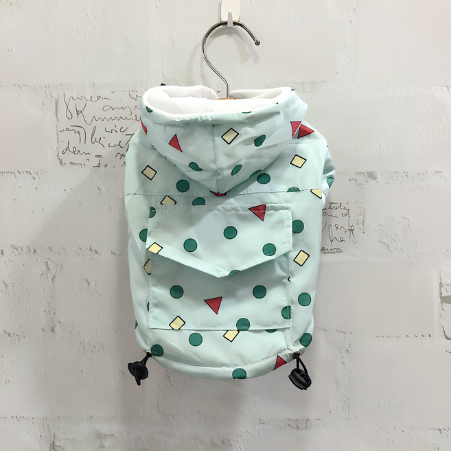 SassyDog 衝鋒衣外套 菱格風, 綠色, 1件