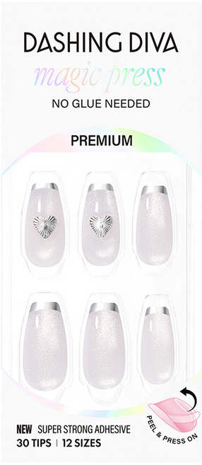 데싱디바 매직프레스 에센스 네일팁, 1개, 실버 + 그레이