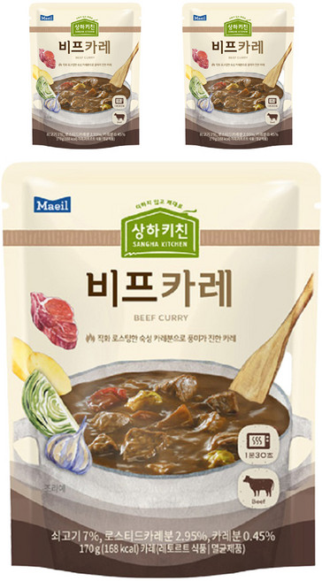 상하키친 비프카레, 170g, 3개