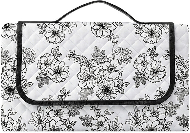 超聲波三層厚防水野餐墊, 赫本生活 白色