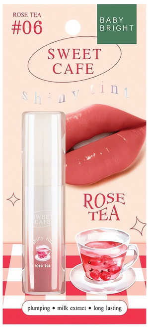 Baby Bright 甜蜜下午茶 持久顯色水光潤唇釉, 06 Rose Tea, 1支