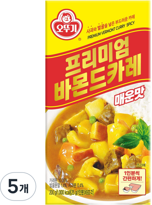 OTOKI 不倒翁 佛蒙特咖哩塊 辣味, 200g, 5個