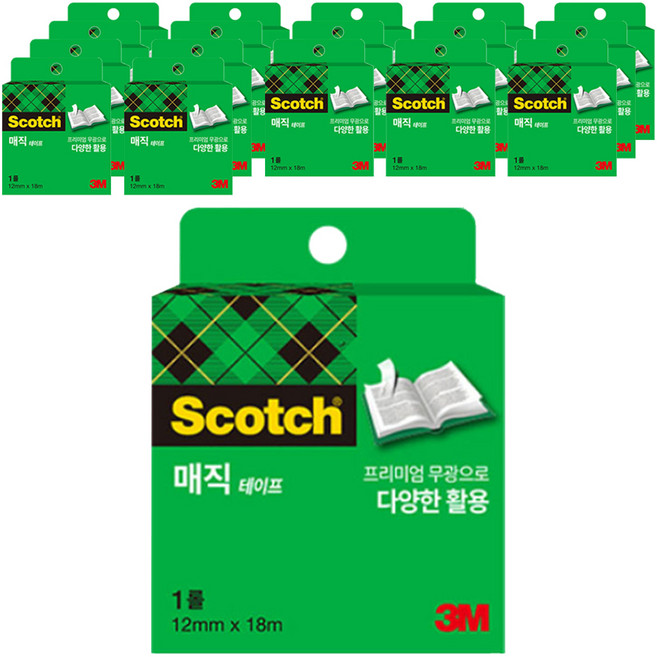 3M Scotch 神奇膠帶 補充包 810R 12mm x 18m, 半透明, 18個
