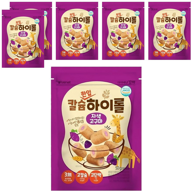 韓國 ivenet 穀物卷, 紫薯風味, 50g, 6包