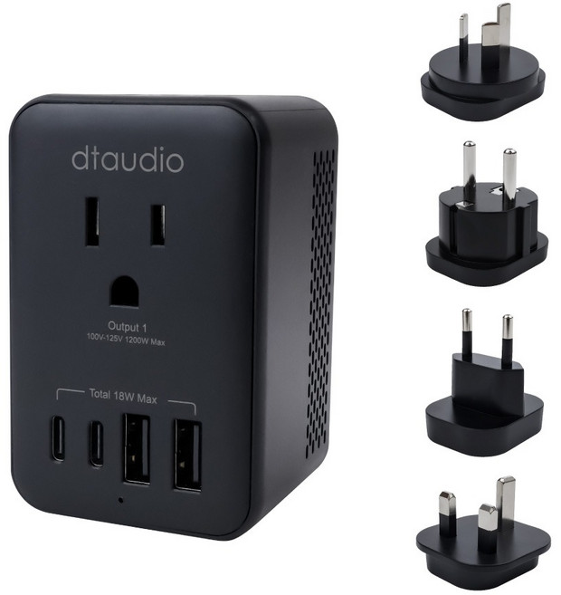 DTAudio 六合一 萬國旅行降壓轉接頭 附收納袋 GA-TF110-K, 1套