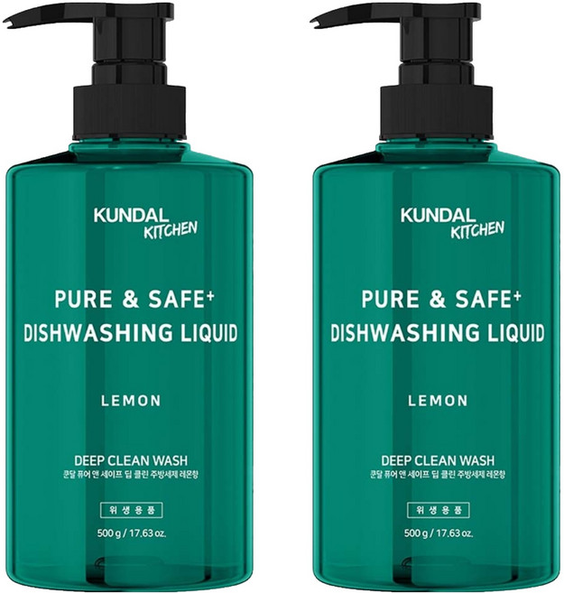 KUNDAL 昆黛爾 蔬果碗盤深層清潔洗潔精 檸檬香, 500g, 2瓶